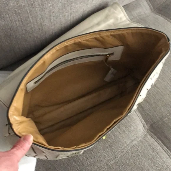 NWT Marc jacobs cream calf leather woven clutch